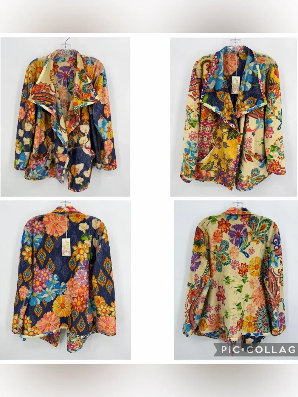 Johnny Was NWT Reversible Joan Wrap Jacket Blue Size M - Picture 3 of 15